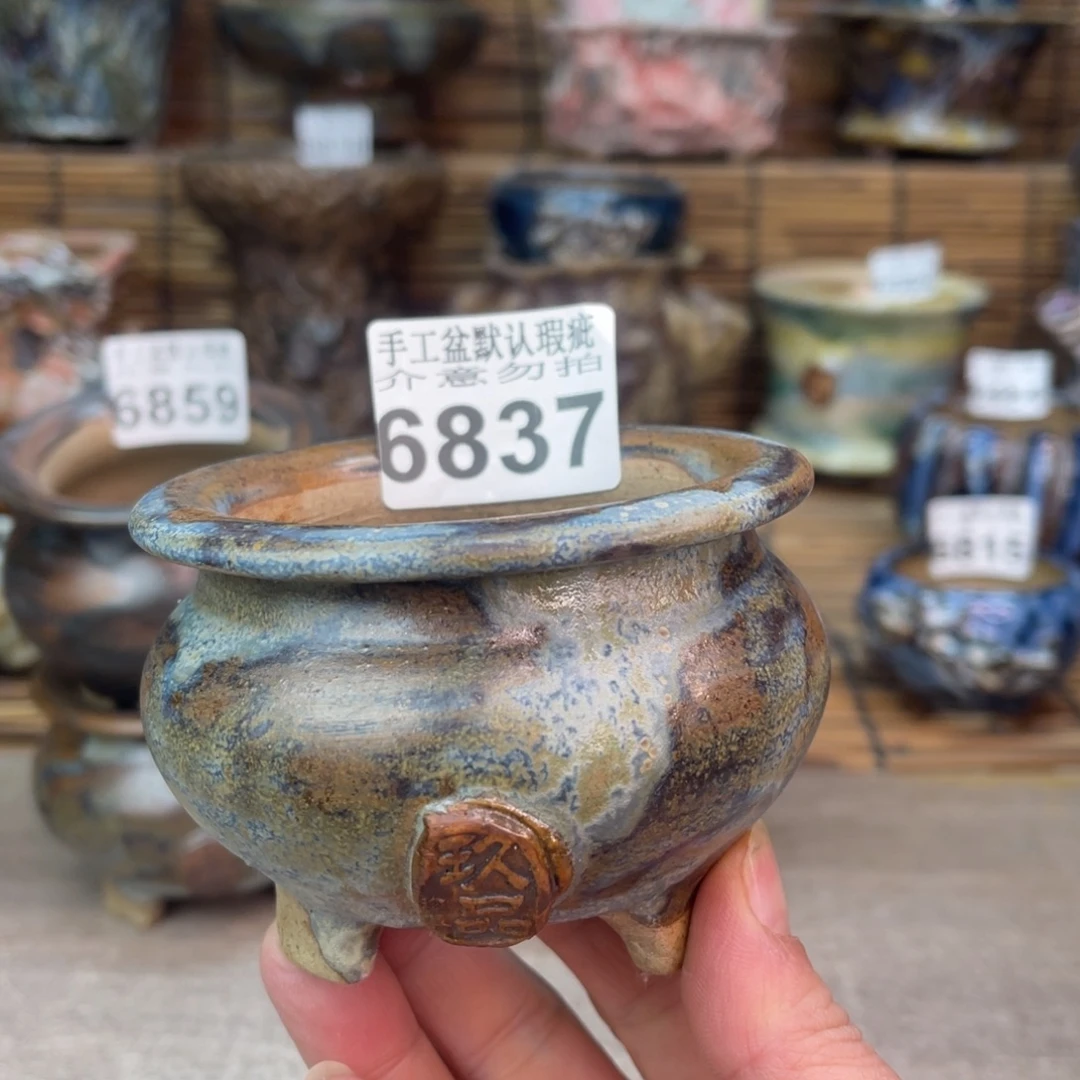 手工花盆默认瑕疵完美者勿拍