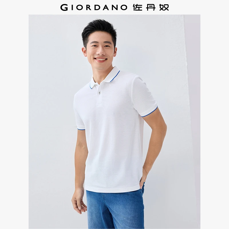 佐丹奴男装蜂巢网眼珠地布翻领人夫感穿搭上衣polo衫 01011425