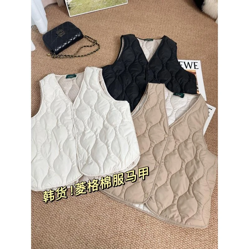 【葫芦格马甲】菱格小个子慵懒宽松棉服马甲女饭饭新款马夹