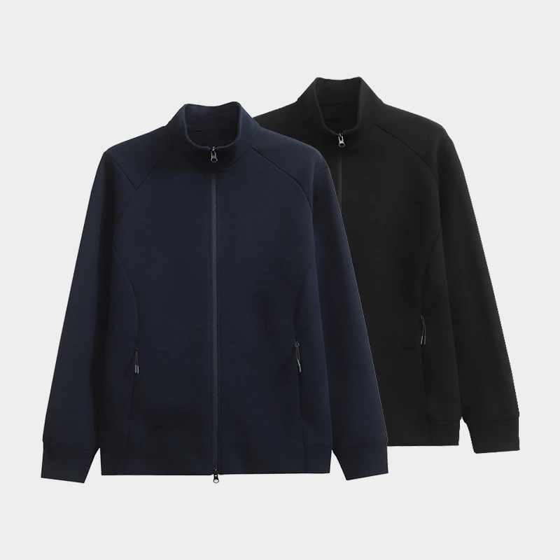 净版春秋男士夹克拉链衫空气层外套棒球服男子行政夹克太空棉外套