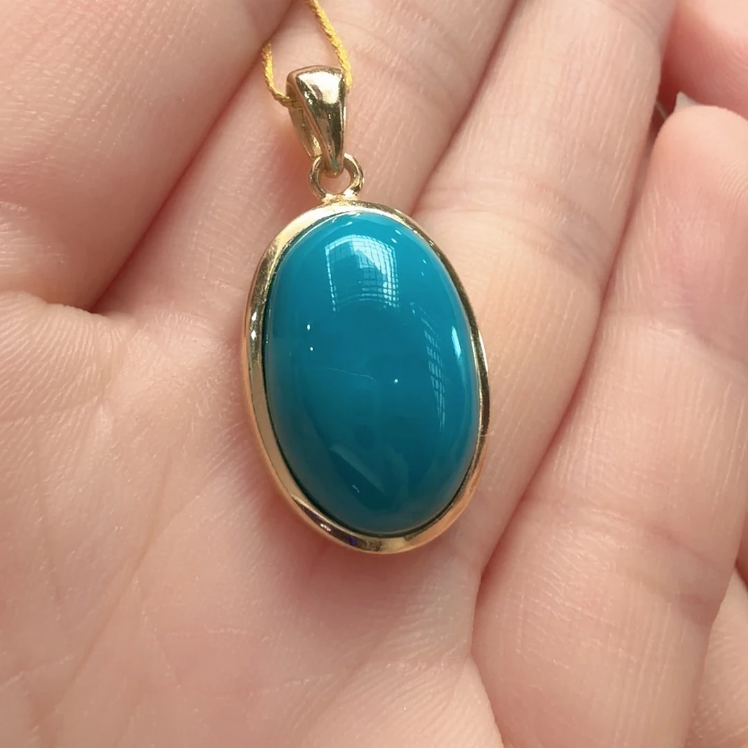 绿松石银S925镶嵌颈饰