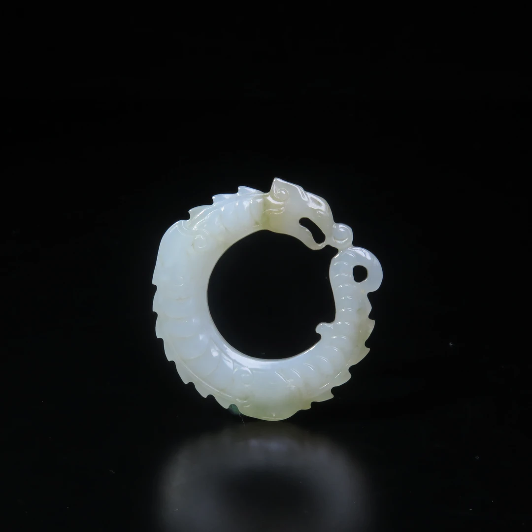 清代夔龙玉佩/MZ618532/和田玉/民族文物