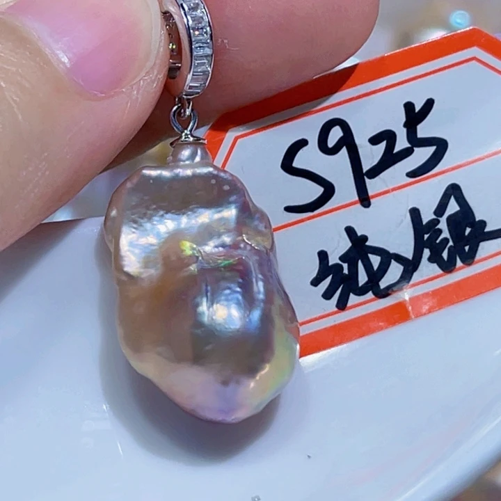 淡水珍珠银S925镶嵌颈饰