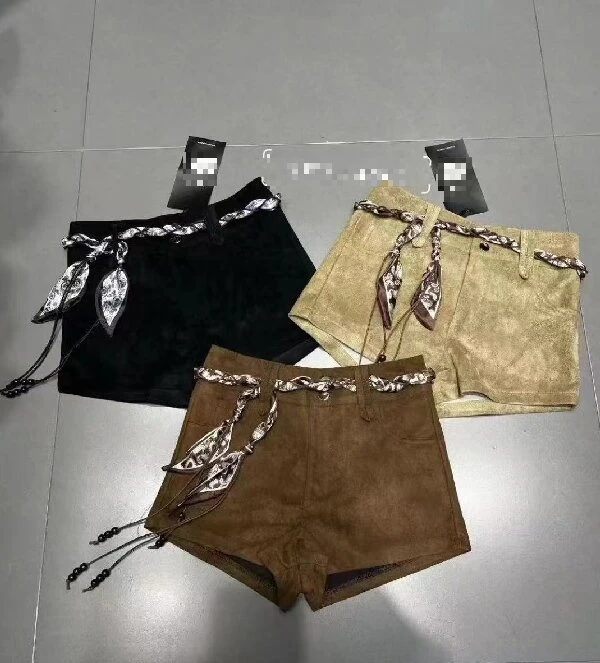 欧街-带皮带短裤955
