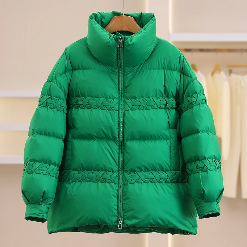 F7392-【芭】设计感加厚保暖短款羽绒服#RBD58H014