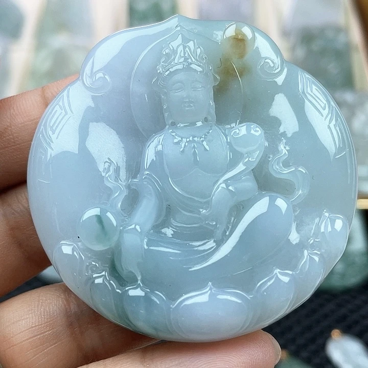 翡翠未镶嵌颈饰天然翡翠观音