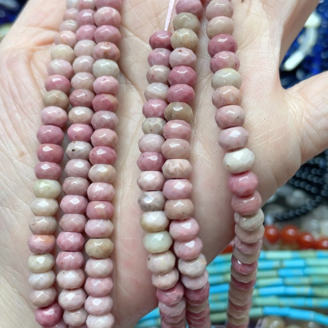 玛瑙/玉髓合金珠宝半成品一条6m红纹切面算盘