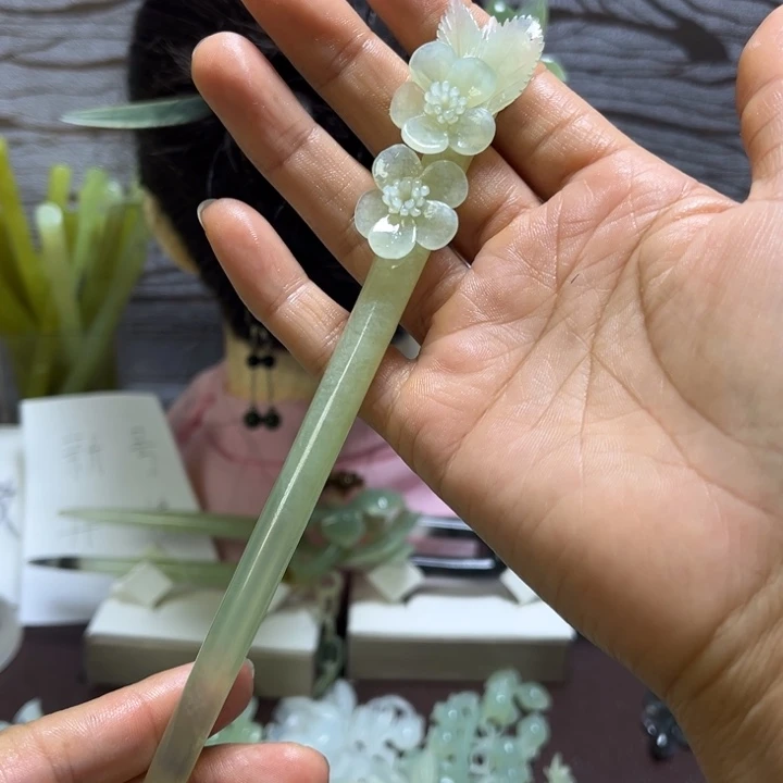 蛇纹石玉未镶嵌发簪