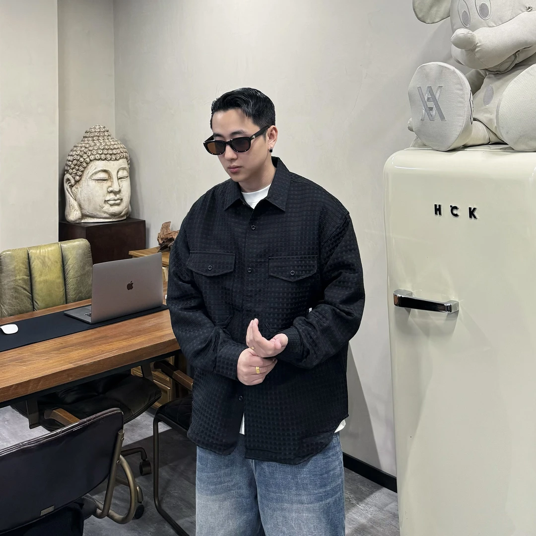 胡先生 25ss「格纹肌理」春款休闲宽松格纹衬衫外套SF0063