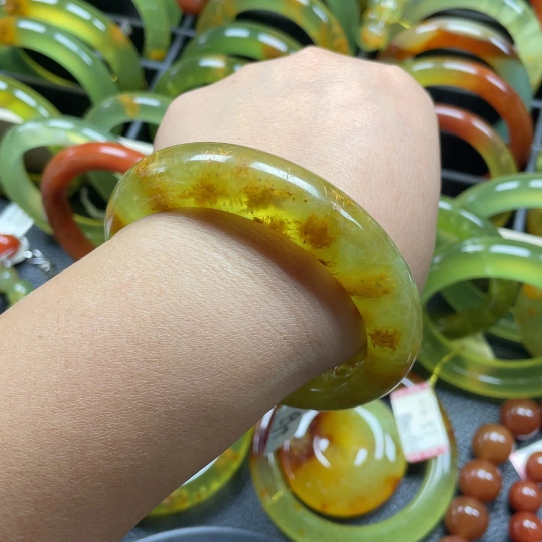 未镶嵌蛇纹石玉手镯59.5