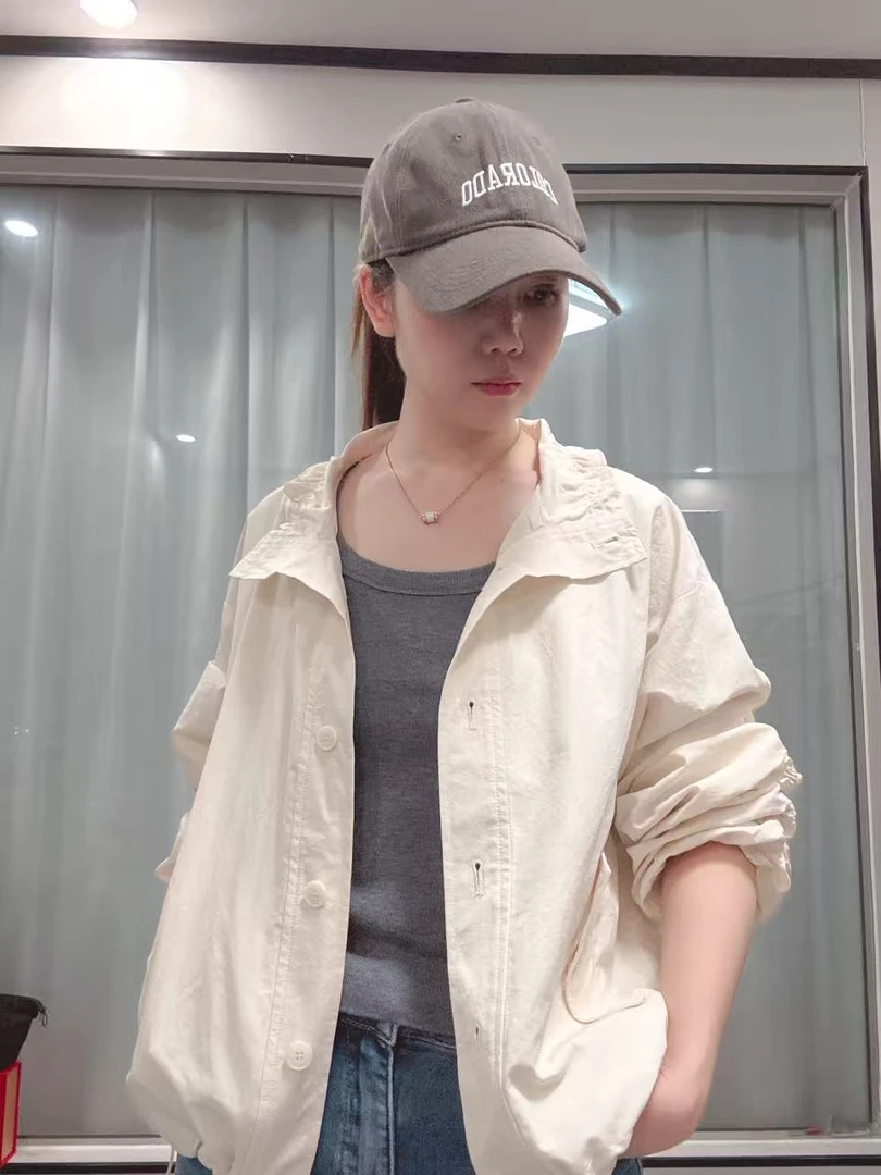 纯色时尚防风上衣翻领长袖韩版外套