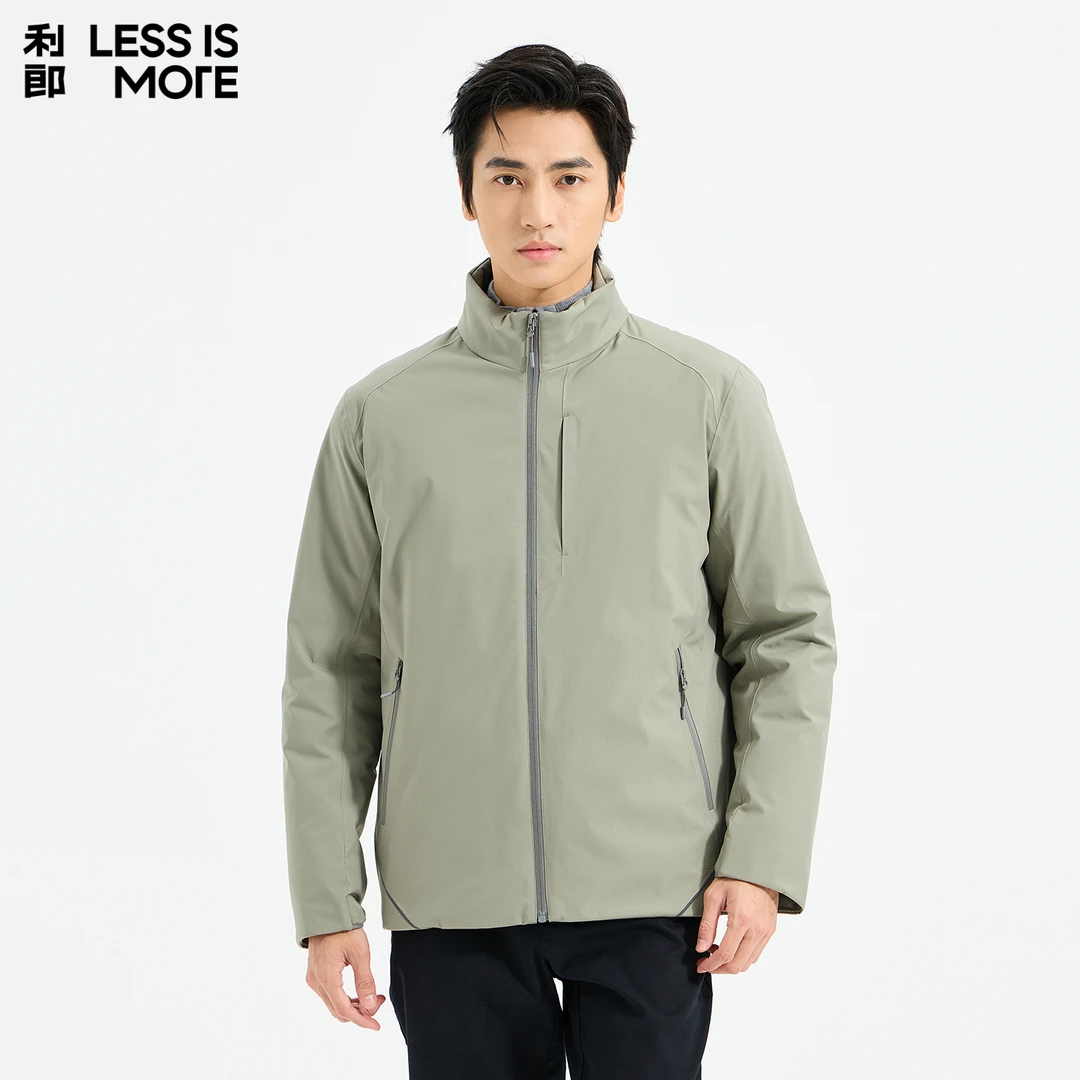 利郎【拒水羽绒】冬季男款轻薄羽绒服立领短款户外休闲防风保暖外套