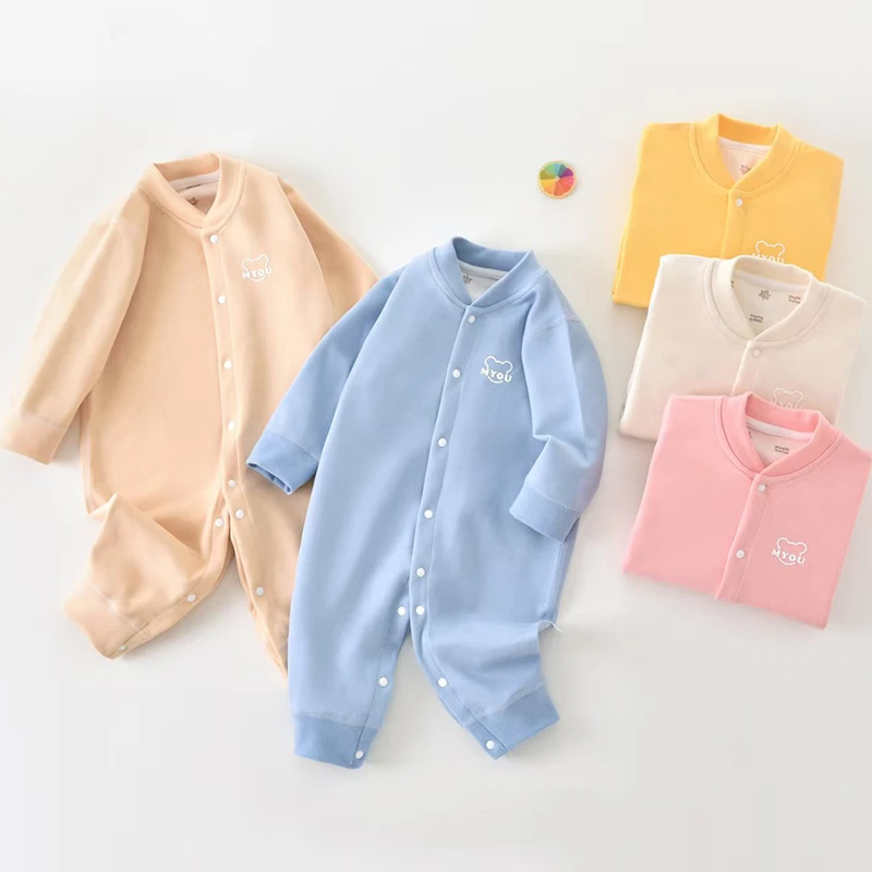 宝宝秋冬新款温变连体衣婴儿无骨长袖爬服新生儿加厚哈衣安阳童装