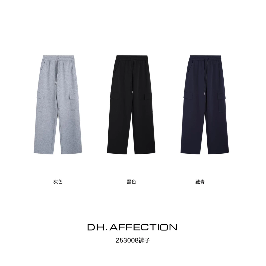DH-(随性裤)ins美式机能风 抽绳休闲工装直筒阔腿裤253008裤子