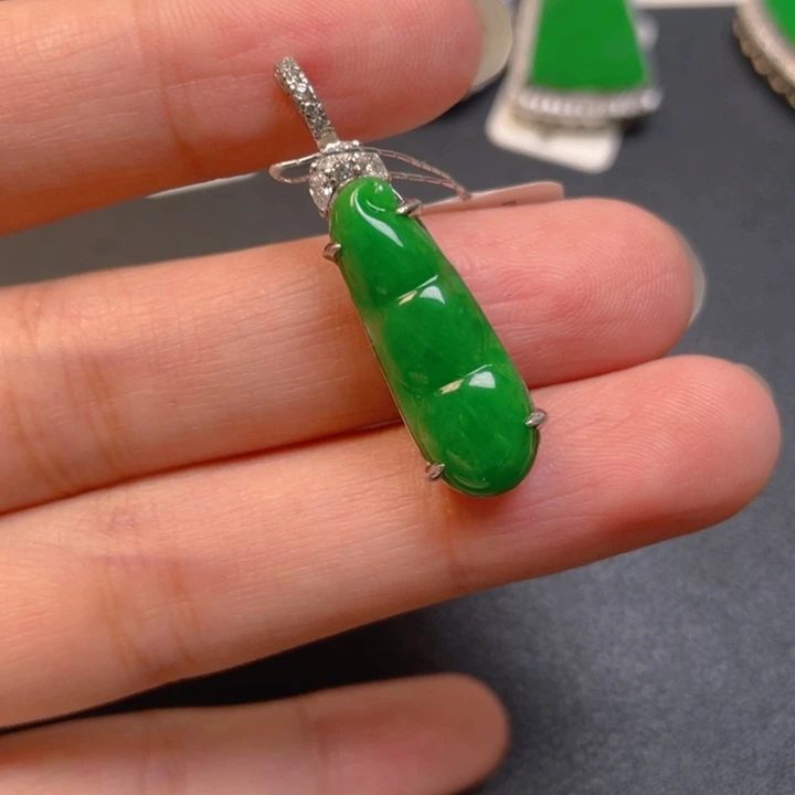 翡翠银S925镶嵌吊坠(不含链)