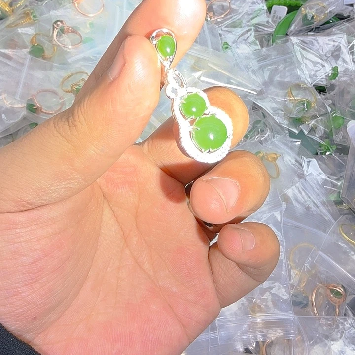 和田玉（碧玉）颈饰银S925镶嵌