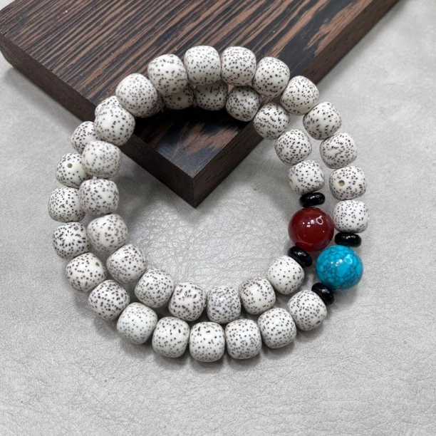 海南星月菩提籽桶珠手持 双圈手串尺寸约11*10