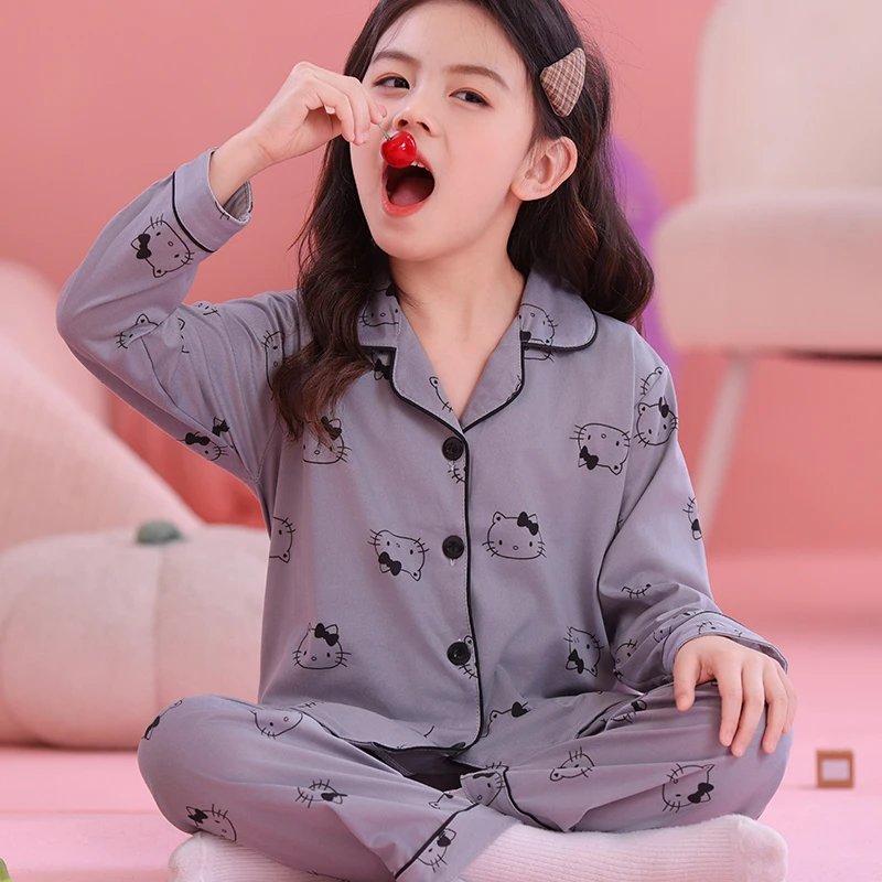 女童春秋开衫睡衣儿童秋季长袖小女孩学生套装宝宝公主家居服卡通