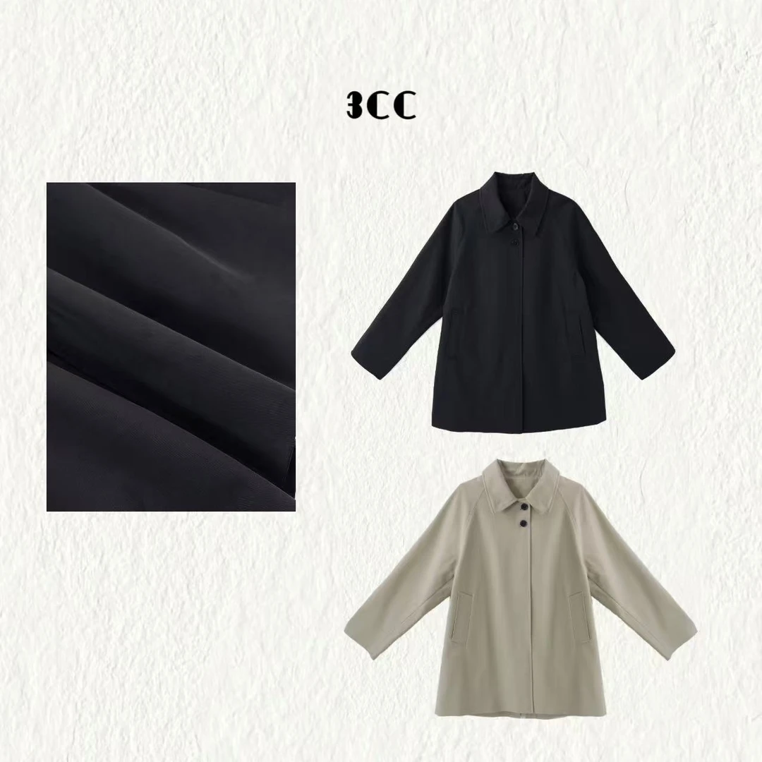 3CC【费尔岛之旅】立体剪裁挺阔细腻翻领中长款风衣外套8811