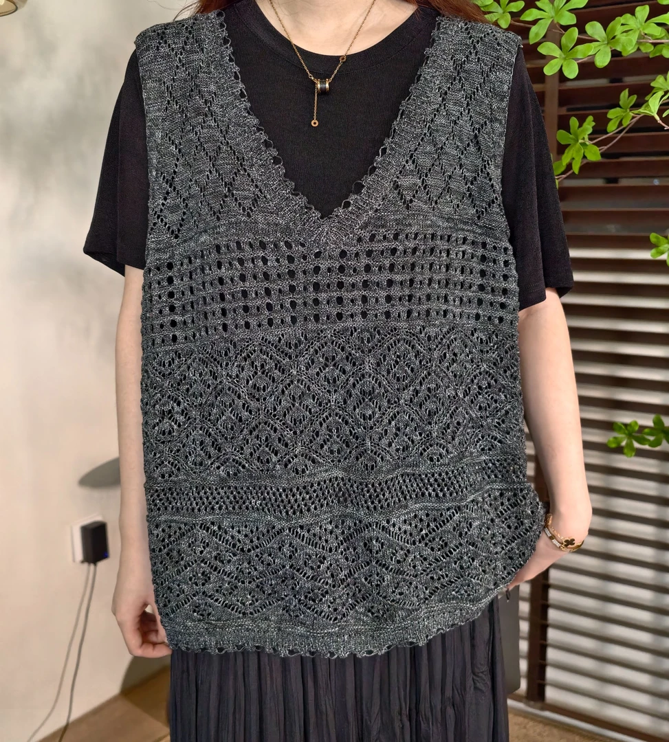 【JIUXIANG】81872-876+81696黑#夏季百搭短袖配马甲+设计师款半裙