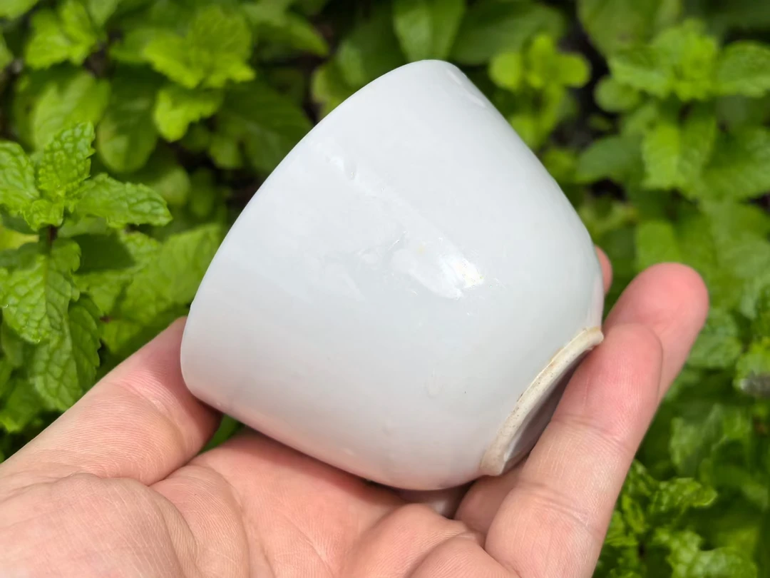 老龙窑纯手工原矿甜白釉主人杯小圈足有气质的主人杯约 85mll陶瓷