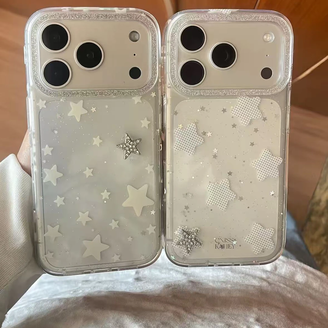 闪粉星星适用苹果16手机壳14/13ProMax可爱17ins风16简约