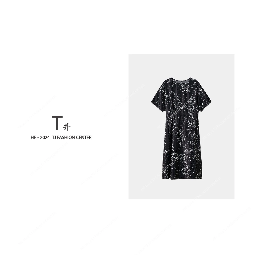 T井姐妹【水墨】夏季设计感长款显瘦连衣裙LYQ2405-248819