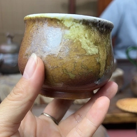 用***石戬谷龙窑柴烧茶杯15