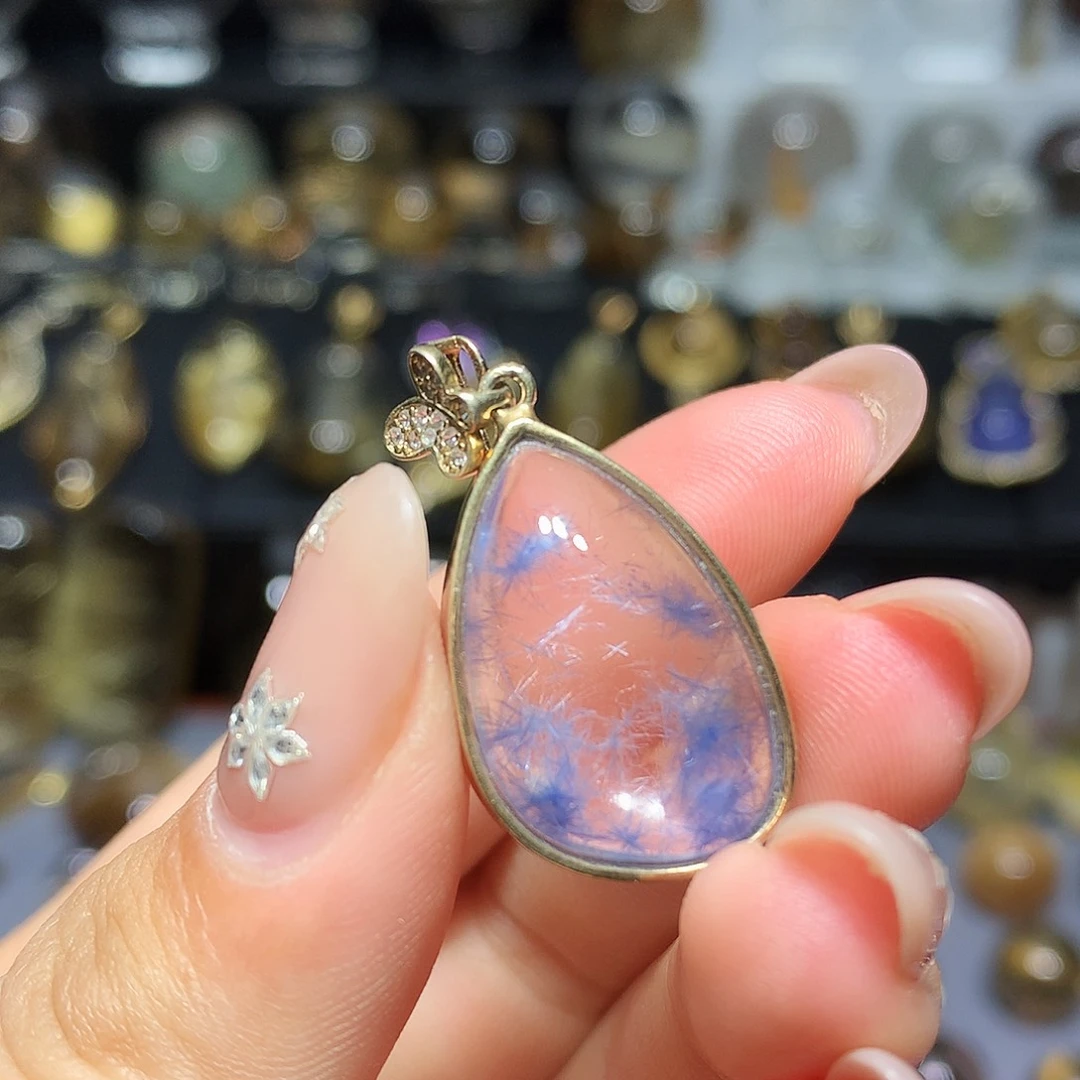 银S925镀金镶嵌珠宝半成品水晶