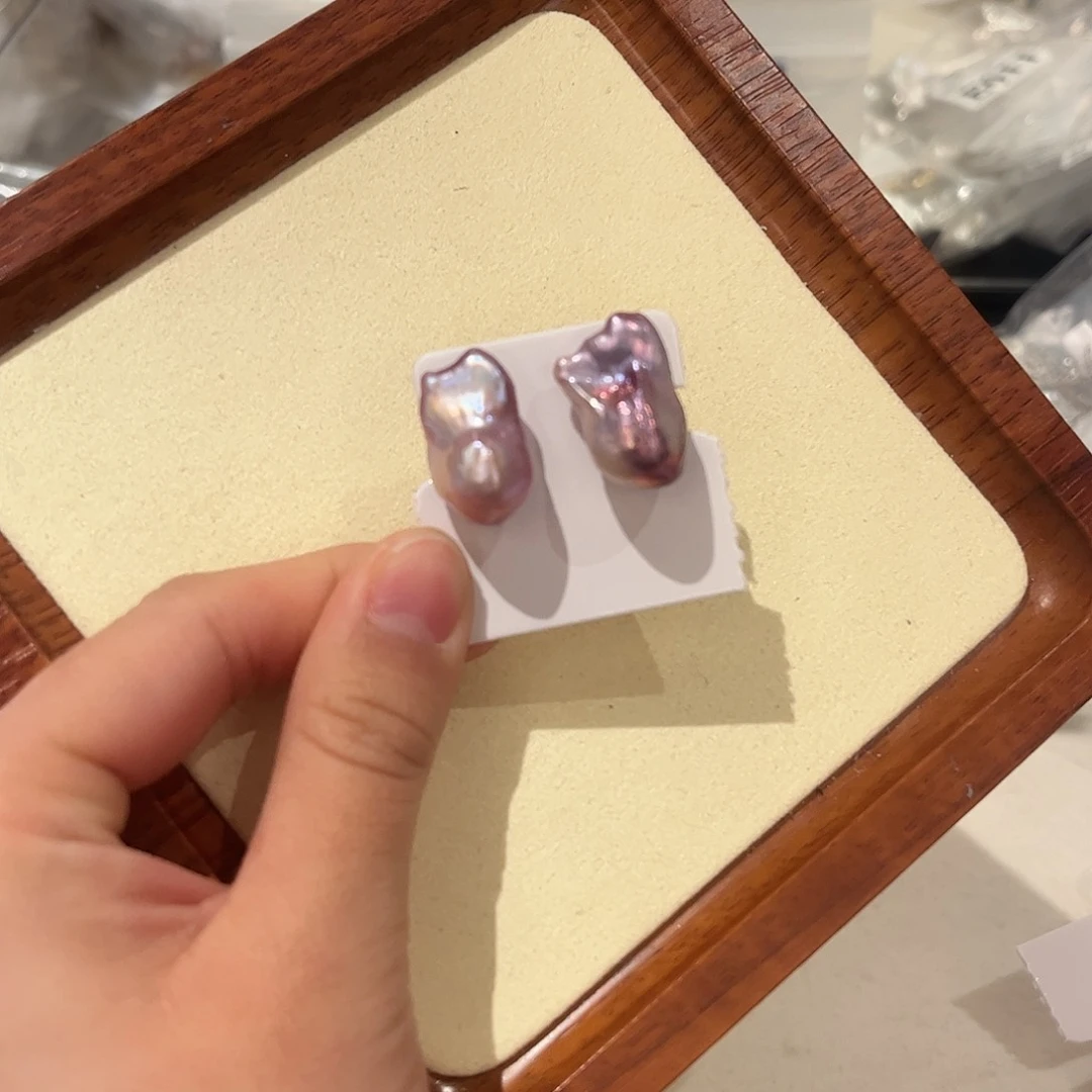 淡水珍珠耳饰银S925镶嵌