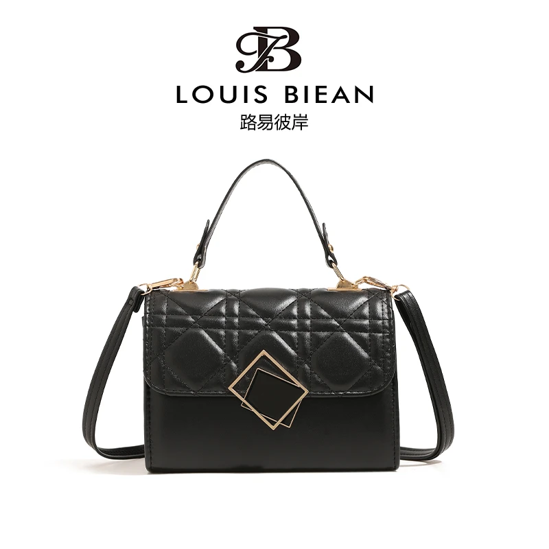 Louis biean新款链条质感小包小香风时尚菱格斜挎单3106-黑