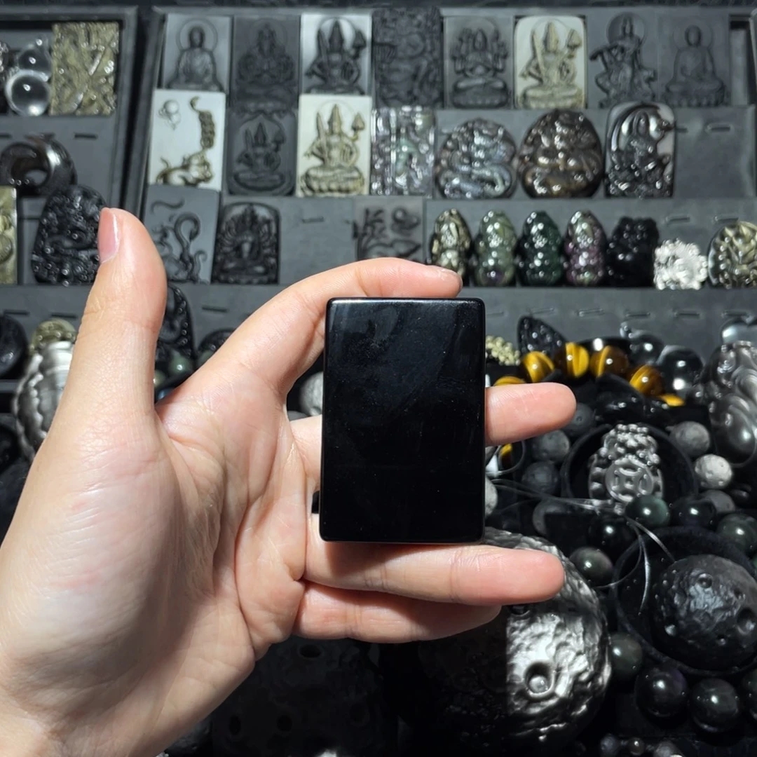 风***.黑曜岩未镶嵌珠宝奇石
