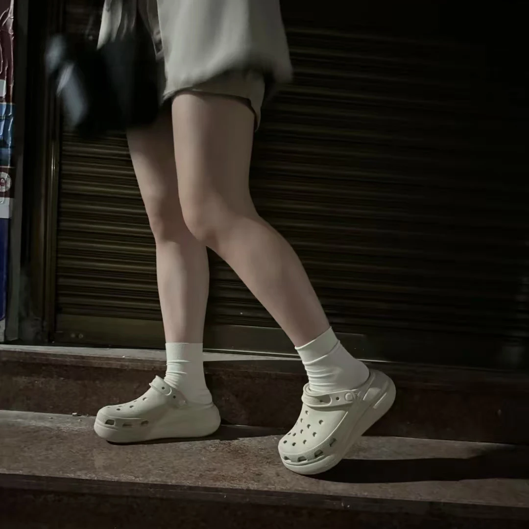 宝丫轻奢 女式百搭舒适时尚厚底外穿拖鞋洞洞鞋K2134