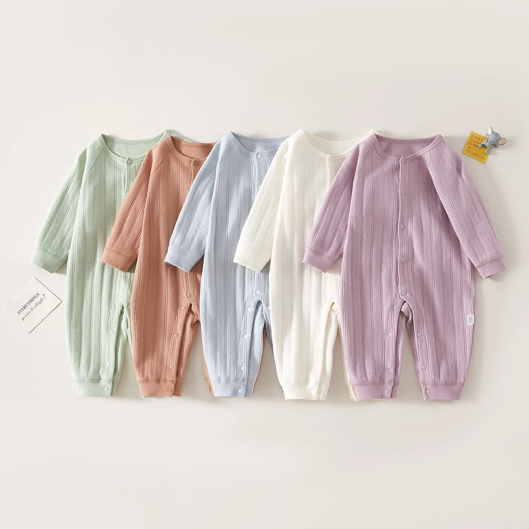 婴儿连体衣春秋纯棉a类无骨长袖睡衣全棉宝宝衣服新生儿外出爬服