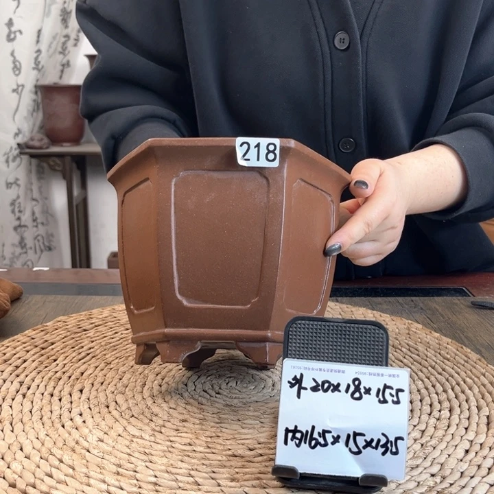 紫砂花盆特惠六方218