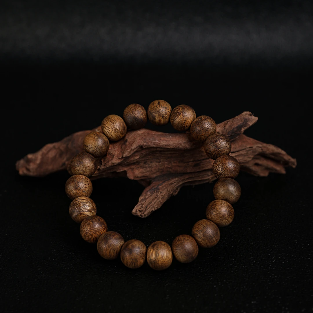 沉香【风荷举】进阶款10mm单圈圆珠手串海南莺歌绿棋楠天然多样性