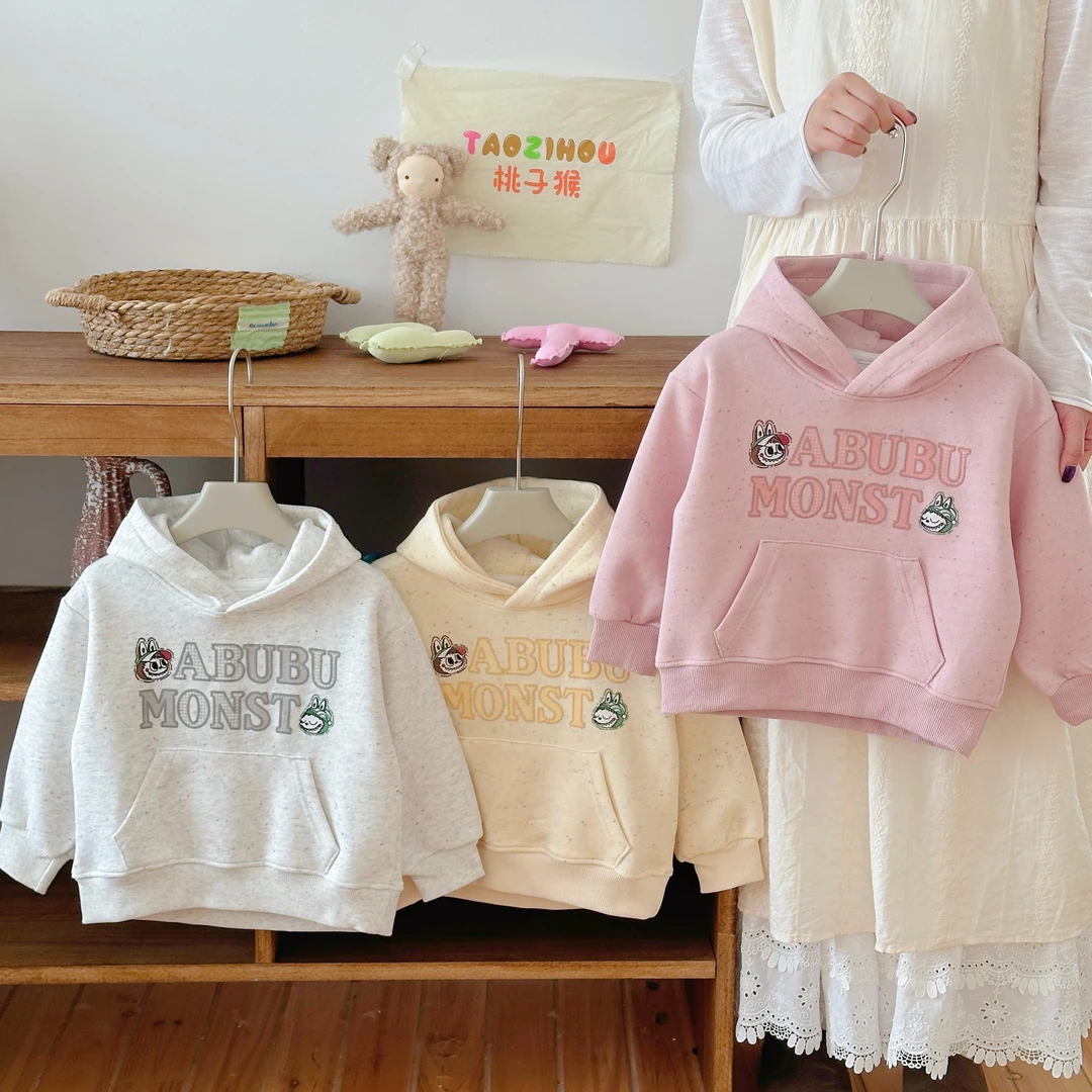 25年秋冬款男女童彩点连帽卫衣HQ25720