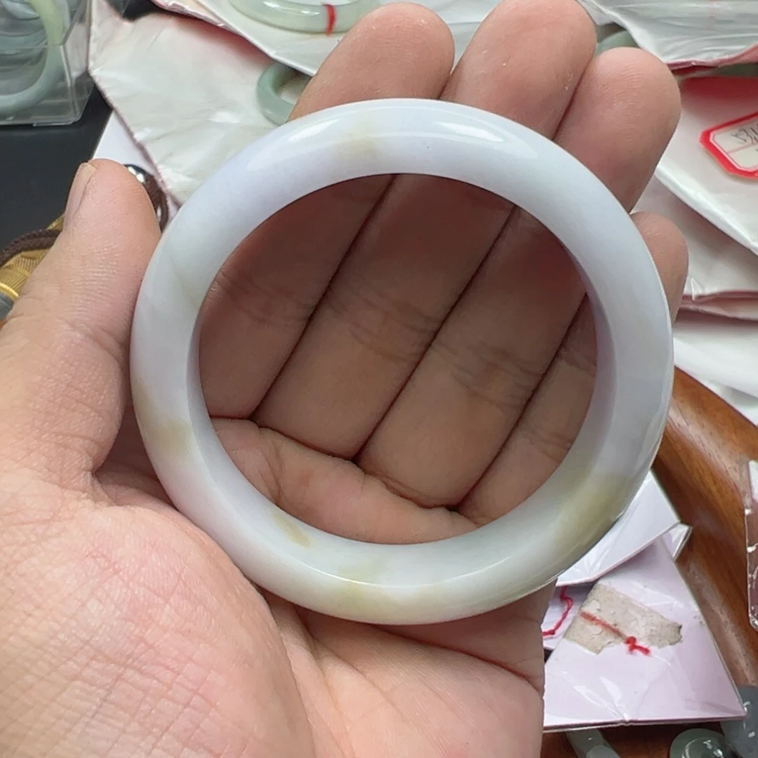 未镶嵌手镯翡翠53.5紫色厚细腻