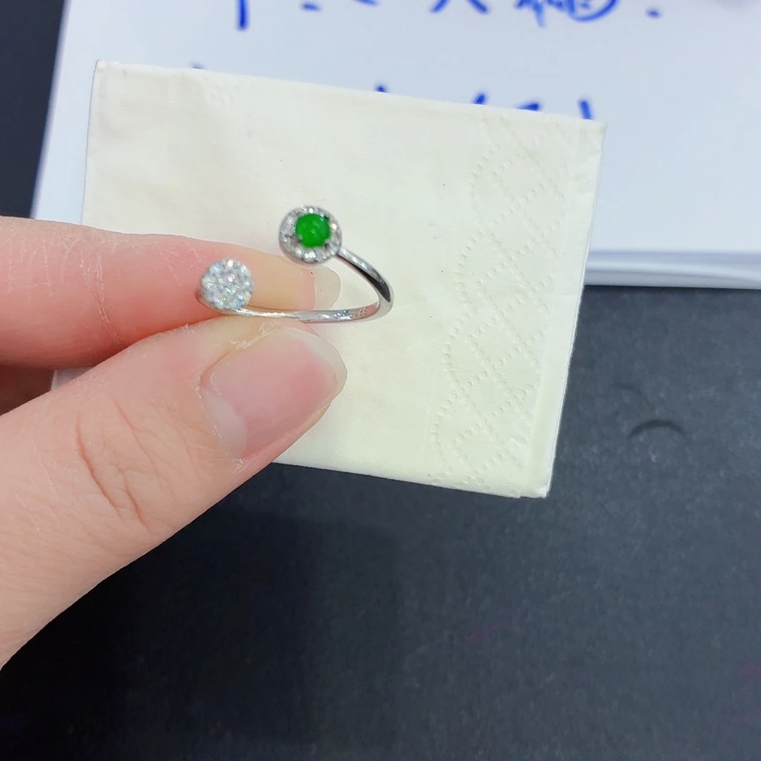 好***@翡翠银S925镶嵌戒指翡翠戒指