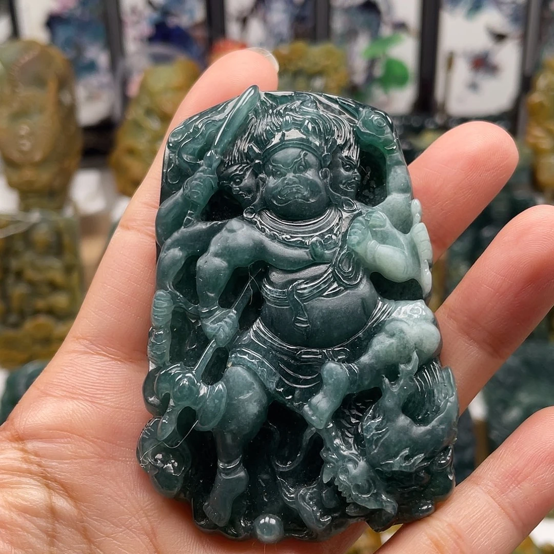 颈饰未镶嵌翡翠天然翡翠a货大黑天