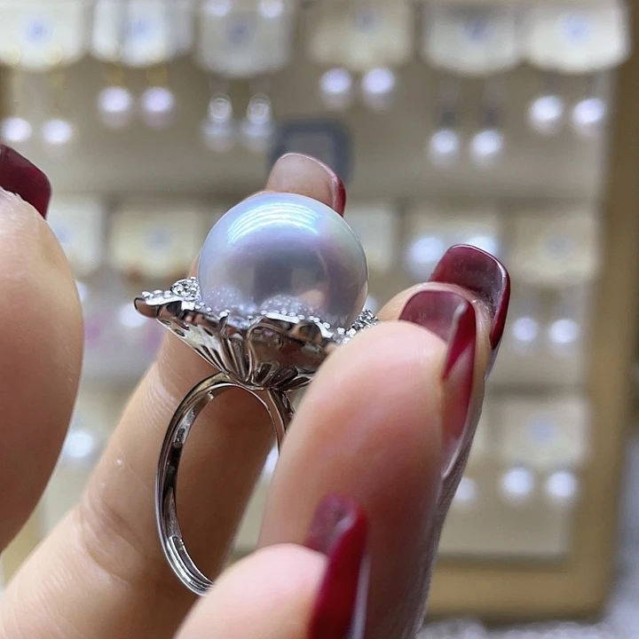 淡水珍珠戒指银S925镶嵌