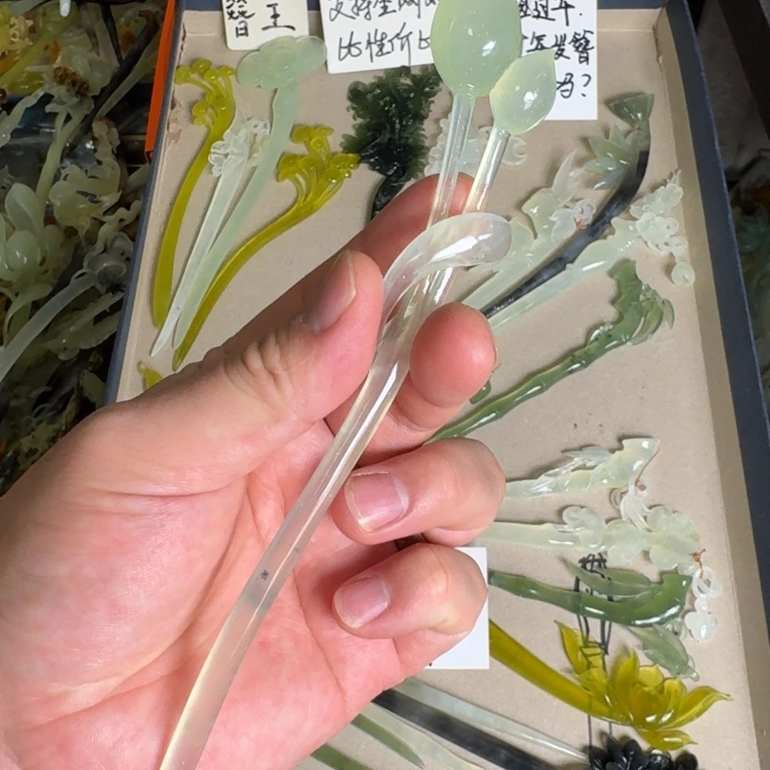 岫玉发饰未镶嵌岫玉发簪就是好看