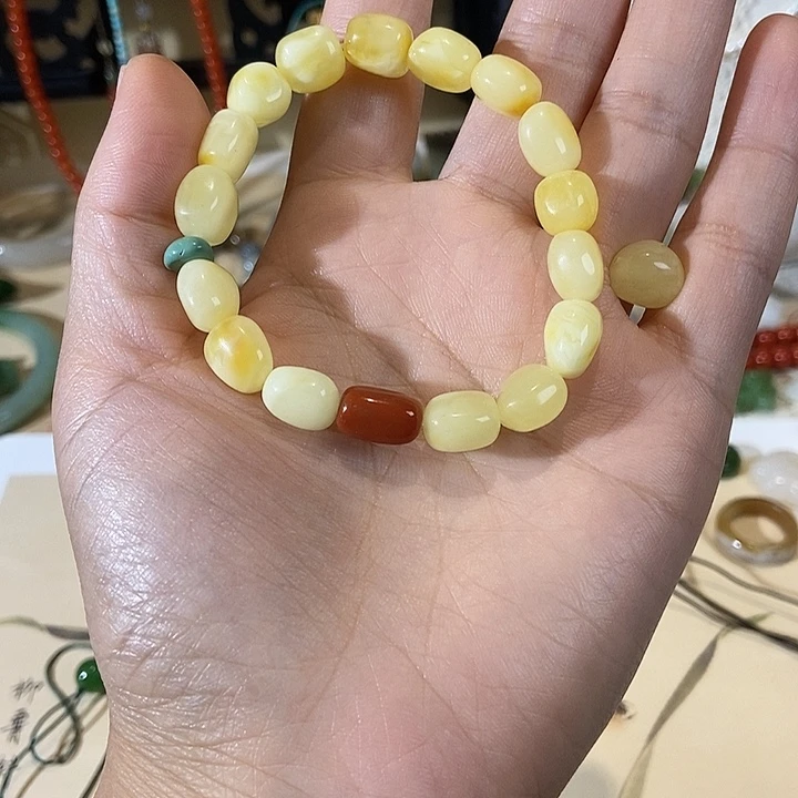 晨***琥珀未镶嵌手链串