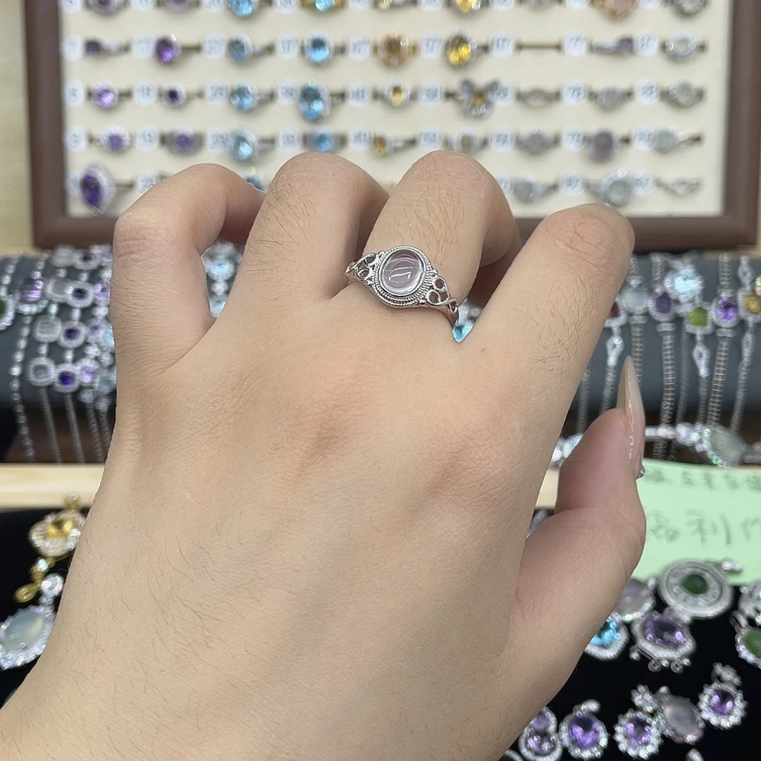 银S925镶嵌戒指芙蓉石