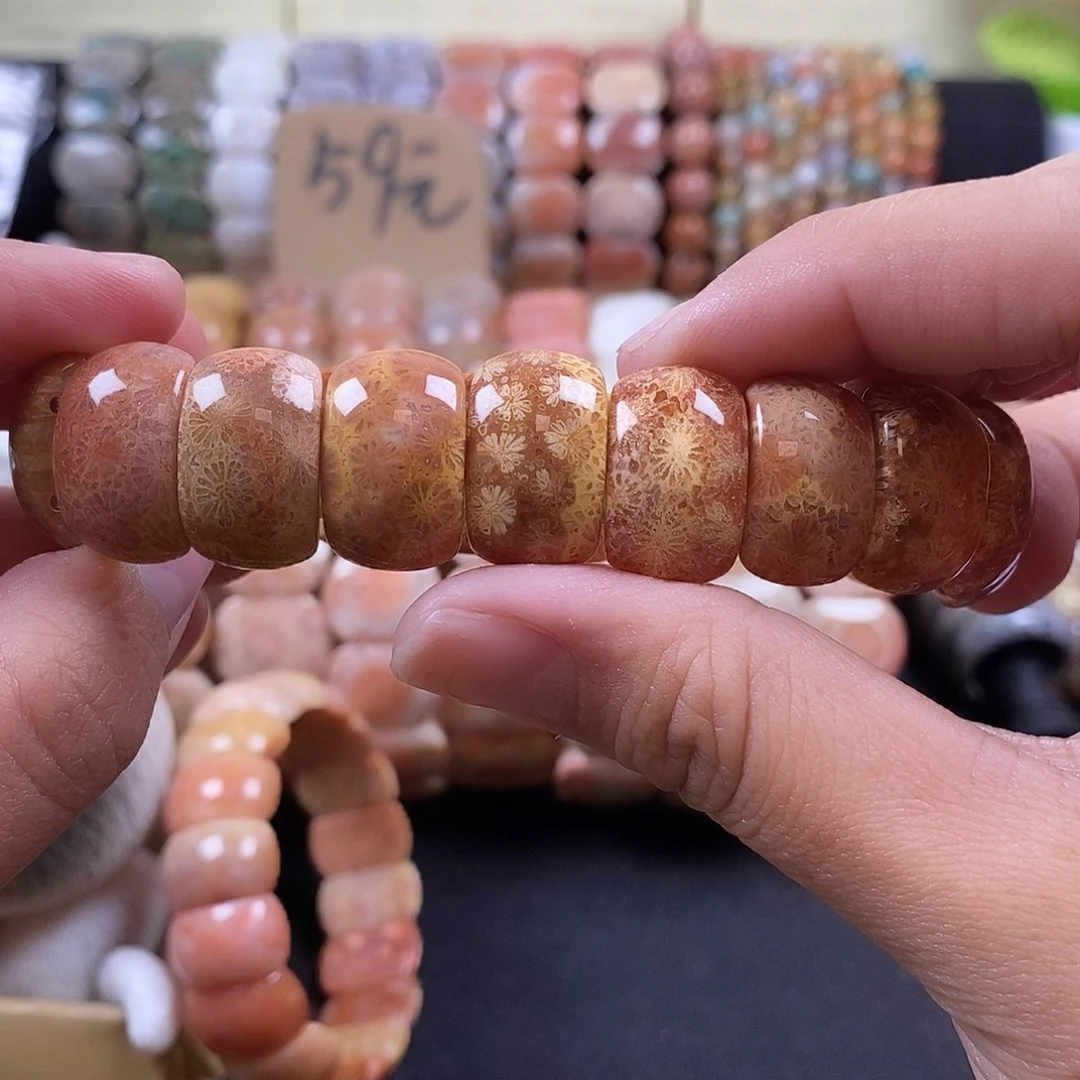 硅化珊瑚（珊瑚玉）未镶嵌手牌98