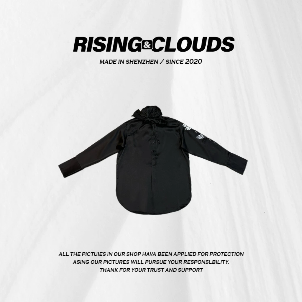 RISING&CLOUDS【莎莎】深圳舒适百搭时尚'早春天丝珠片衬衫"010247