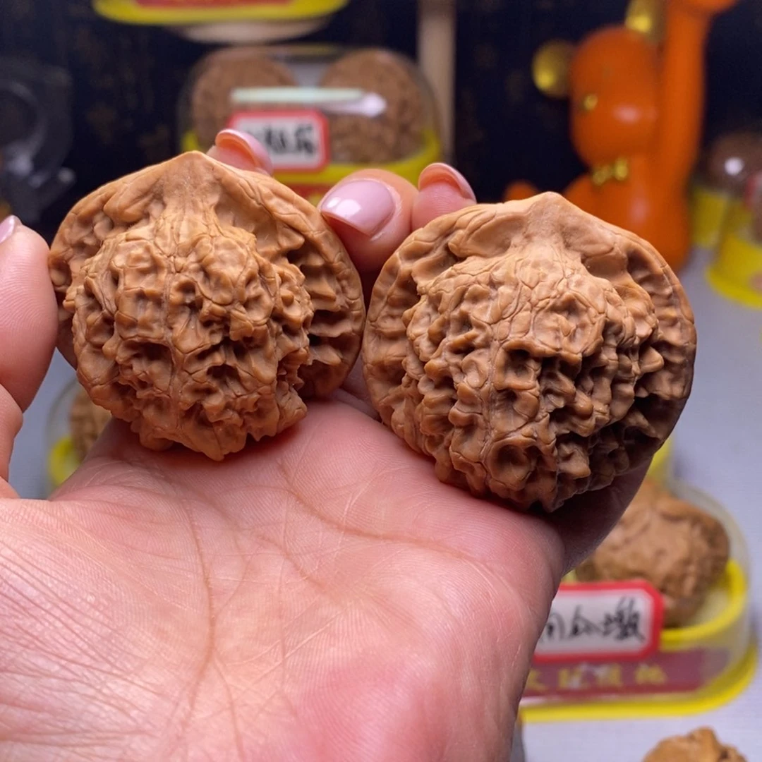 把件文玩核桃021麒麟纹官帽49尺
