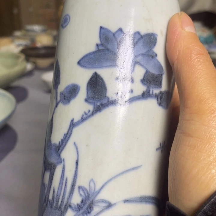 煮***云景德镇青花卉筒瓶