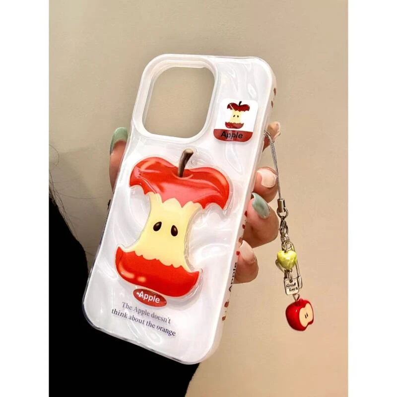 适用苹果iphone16promax褶皱苹果15pro韩系14pro挂件13个性手机壳