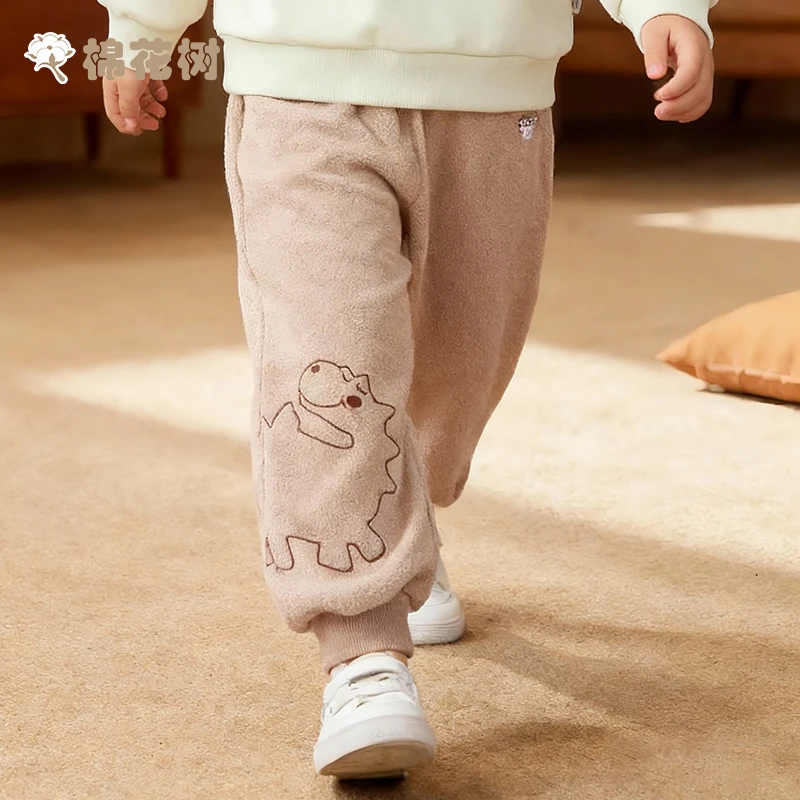 【棉花树】2025冬季休闲保暖加绒卫裤休闲裤童装男童秋冬装儿童
